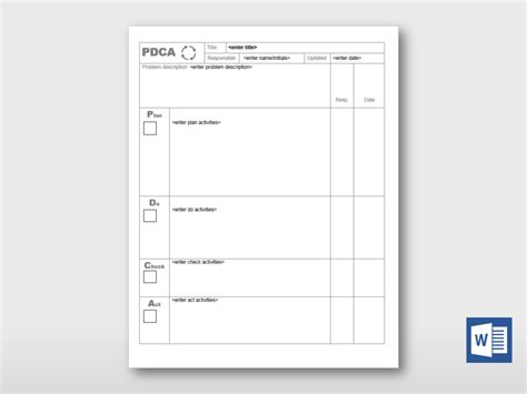 Pdca Form