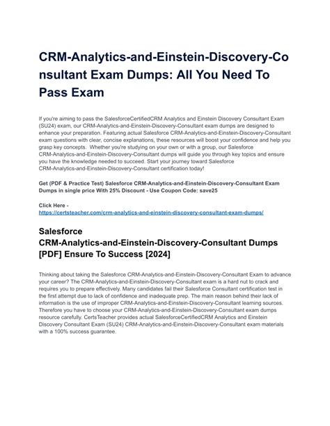 Pdf CRM-Analytics-and-Einstein-Discovery-Consultant Pass Leader