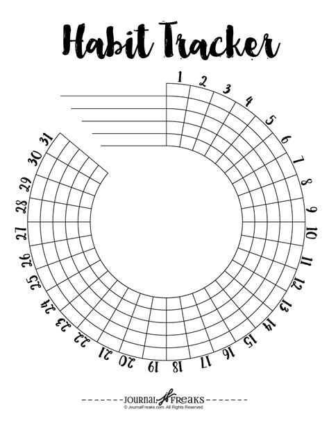 Pdf Circle Habit Tracker Printable