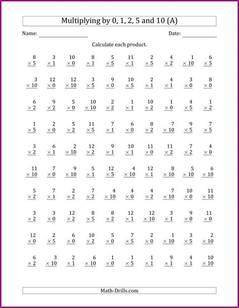 Pdf Multiplication Timed Test Printable 0 12 Worksheet Resume Examples
