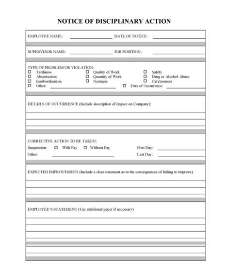 Pdf Printable Disciplinary Action Form Customize and Print
