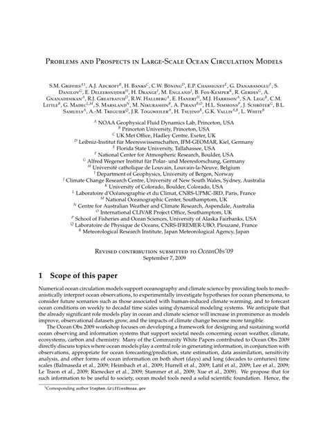 Pdf Problems And Prospects In Large Scale Ocean Circulation Models