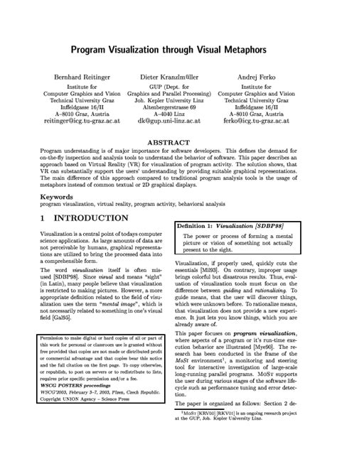 Pdf Program Visualization Through Visual Metaphors Andrej Ferko Academia Edu