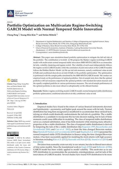 Pdf Regime Switching Garch Models