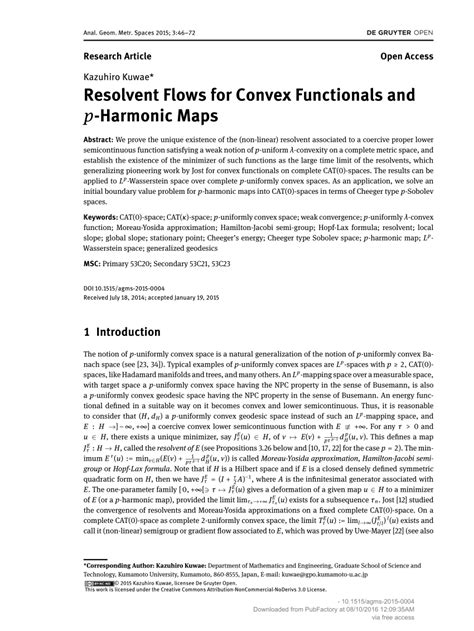 Pdf Resolvent Flows For Convex Functionals And P Harmonic Maps