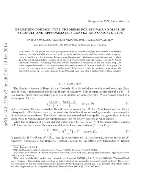 Pdf Strongly Convex Set Valued Maps