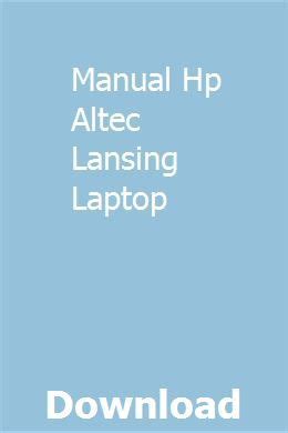 Pdf manual hp altec lansing laptop. - Hindi b class 10 full marks guide.