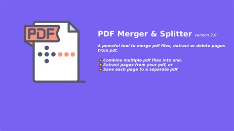PDF Merger & Splitter is a multifunctional application that offers capabilities of merging PDF files and extracting pages from them. Under the merging option, the tool allows users to consolidate several PDF documents into one comprehensive file. Users can modify the file order based on suffix numbers in filenames..