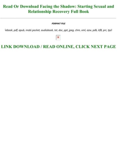 Pdf online facing shadow starting relationship recovery. - Farewell to arms study guide with answers.