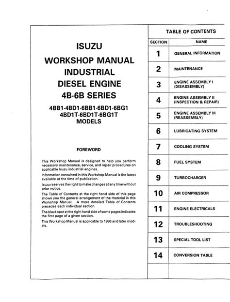 Pdf service manual engine diesel isuzu gemini. - Bmw 730i e32 manuale di servizio.