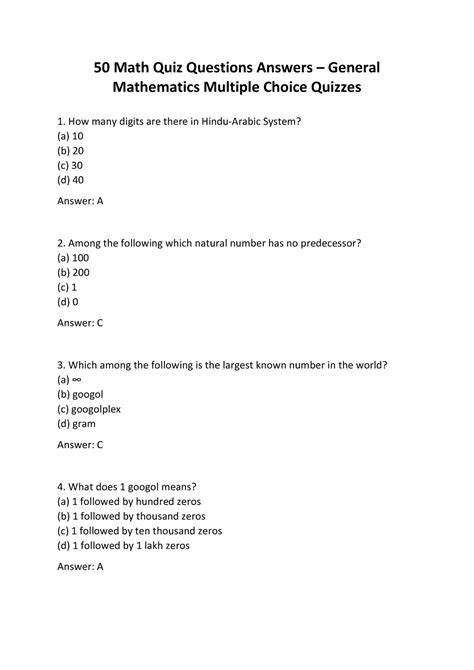 Pdf simple math quiz questions with answers pastorserv