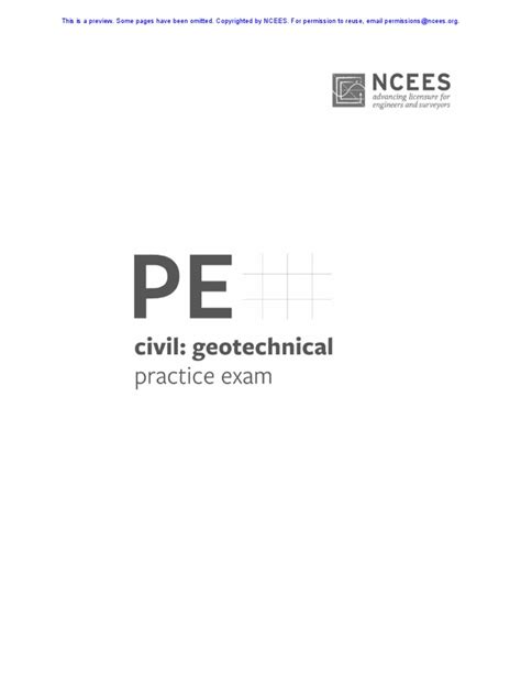 Pe Civil Engineering Geotechnical Practice Exam