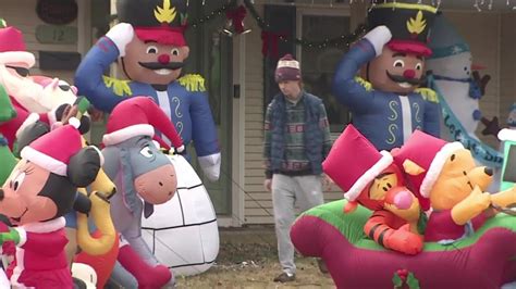 Peabody resident assembles holiday display featuring 100+ inflatable characters