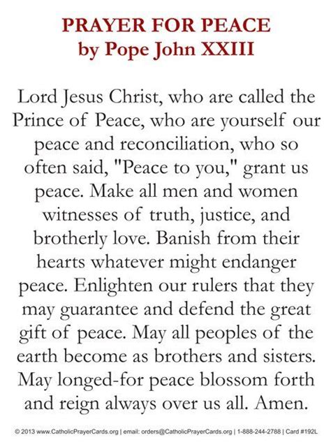 Peace Prayer by Pope St John XXIII DAILY PRAYERS