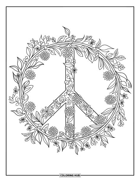 Peace Sign Coloring Shee