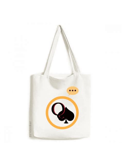 Peace Spade 5 Poker Expression Sack Canvas Tote Shoulder Bag