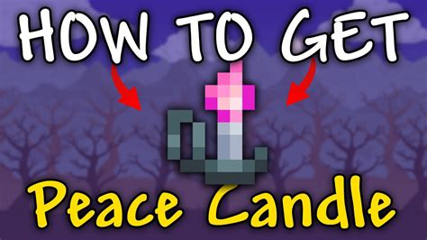 The Peace Candle is a furniture item that can be placed or held to decrease enemy and critter spawn rates in the area and emits a low amount of light. When placed, it gives nearby players the Peace Candle buff. Holding a Peace Candle does not cause the buff icon to display, but still causes an identical effect. The Peace Candle can be made from a Pink Torch and either Gold Bars or Platinum .... 