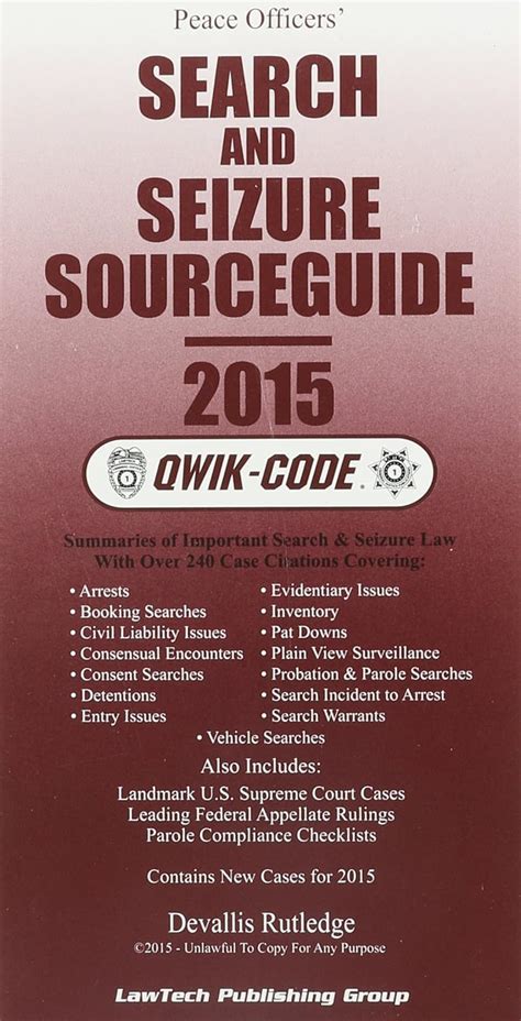 Peace officers search and seizure sourceguide 2015 qwik code. - Un viaggiatore in piemonte nell'età napoleonica.