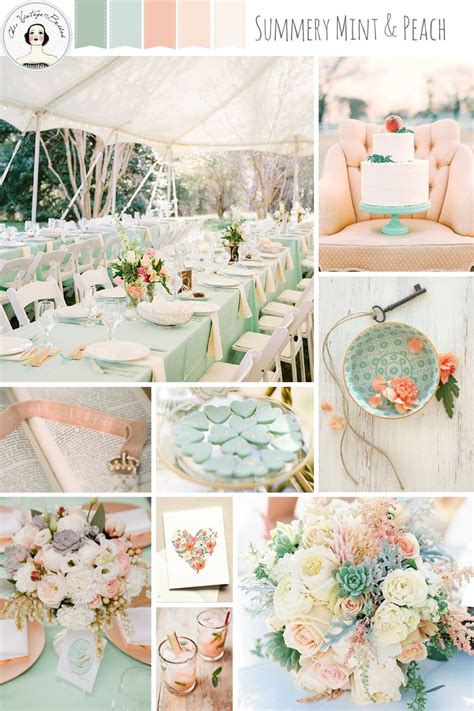 Peach, Gold, Mint Wedding Ideas - Pinterest