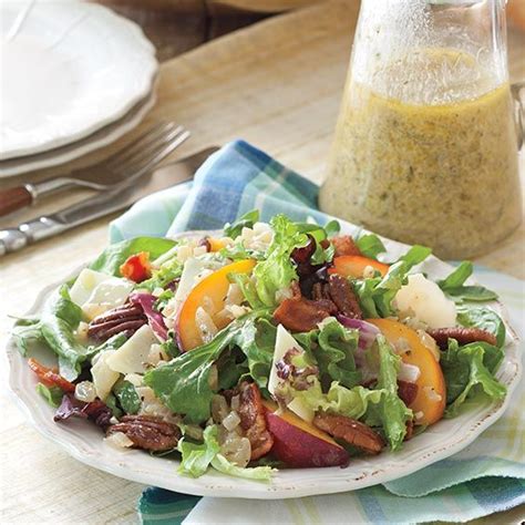 Peach Pecan Salad with Vidalia Onion Dressing