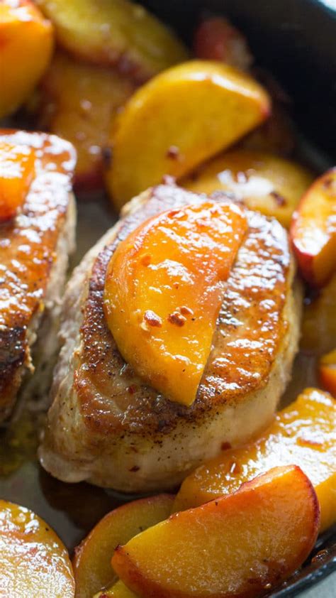 Peach Pork Chops - One Pan - 30 minutes meals