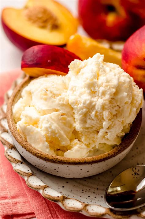 Peach ice cream. Jul 8, 2019 ... ingredients: · 2 cups whole milk · 2 cups heavy cream · 2 teaspoons pure vanilla extract · 4 large egg yolks · 2/3 cup granulated... 