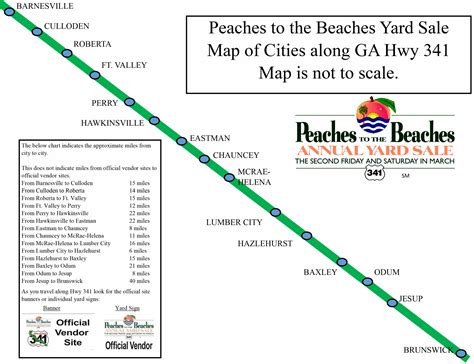 This year's Peaches to the Beaches will be held Friday, March 8 and Saturday, March 9 from 8am-6pm. As you are traveling during this event, look for the official site banners and official vendor yard signs, which will be located along Hwy. 341 for places stop and shop! Pulaski County's Official Vendor Sites for 2024:. 