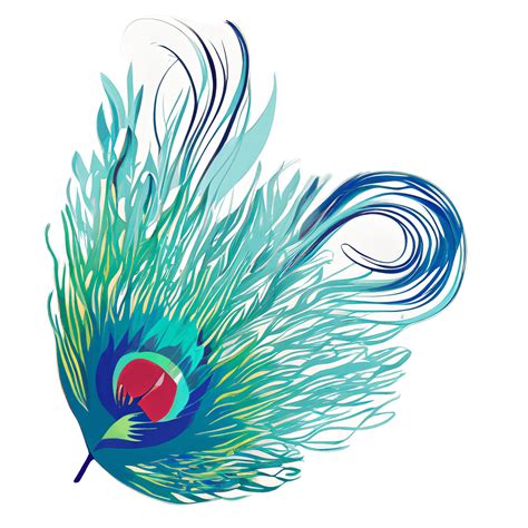 Peacock Feather with Swirls · Creative Fabrica