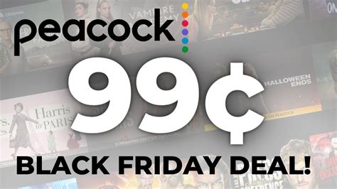 Peacock black friday deal. When you sign up for Premium, you’ll no longer pay $5.99 per month, but just $1.99, and the rate is locked in for 12 months. To take advantage of this deal, use the code "BIGDEAL" at checkout ... 