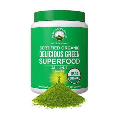 Peak Performance Organic Greens Superfood Powder. Best