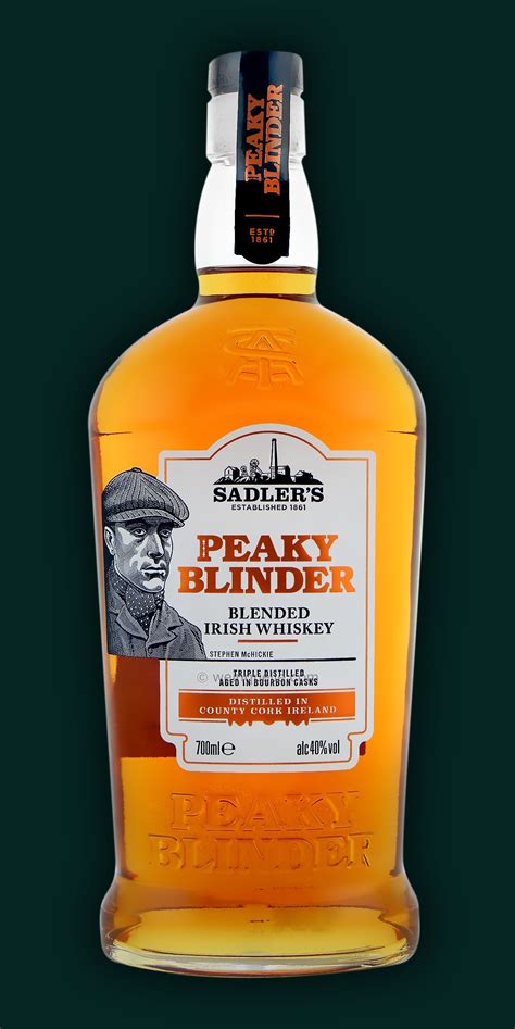 Peaky blinders whiskey. The product portfolio of the Peaky Blinder range was developed at Sadler's and includes Blended Irish Whiskey, spiced Dry Gin and Black Spiced Rum. 