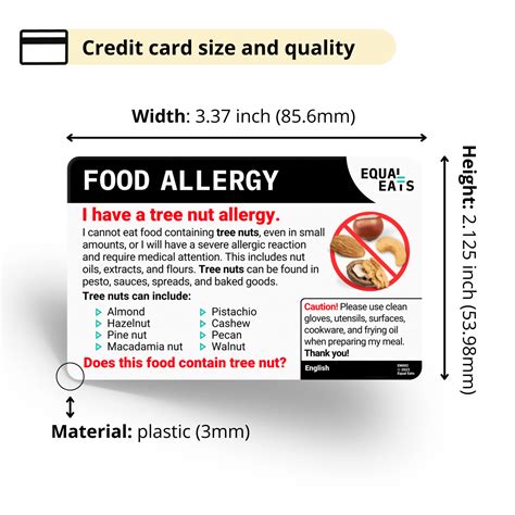 Peanut Allergy Translation Cards Equal Eats