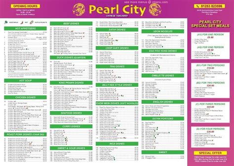 Pearl City Chinese Takeaway Thornton-Cleveleys ⏰ opening times …