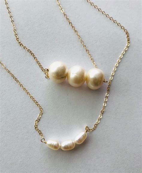 Pearl Trio Necklace - Etsy