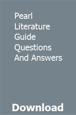 Pearl literature guide questions and answers. - Eq 5d value sets inventory comparative review and user guide euroqol group monographs.