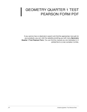 Pearson Education Geometry Quarter 3 Test Form