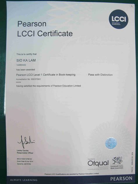 Pearson LCCI Level 1 Certificate in Book- keeping - Edexcel