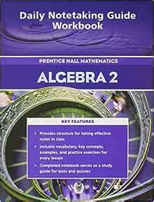 Pearson education algebra 2 daily notetaking guide. - Nick in time ident and valuation guide.