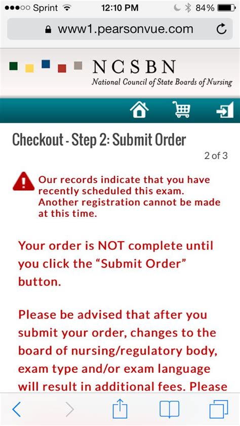First, ensure you have received the email confirmation from Pearson Vue stating that you have finished the NCLEX exam. Now, log in to the Pearson VUE website and click “Start the Registration Process.”. Once you reach the Payment page, enter the wrong expiry date or CVC number to avoid being charged for the retake.. 