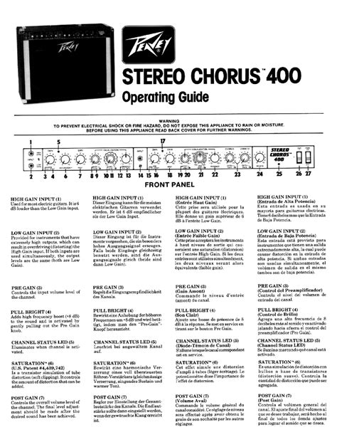 Peavey 400 stereo chorus amplififer manual. - Ausserkanonische parallelstellen zu den herrenworten und ihre bedeutung.