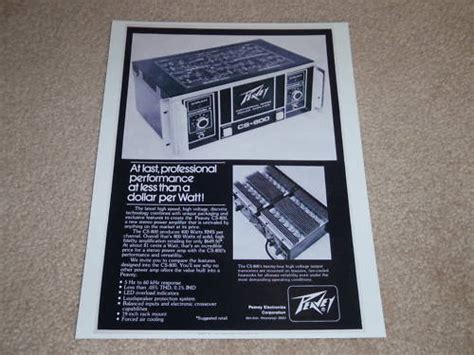 Peavey CS-800 Amplifier Ad, 1977, Specs, Article, RARE eBay