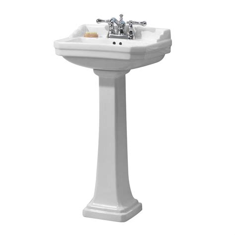 Pedestal sink home depot. The solid freestanding one-piece design of Swiss Madison's Monaco pedestal sink is a modern look that brings a unique flair to any bathroom setting. The sink is constructed of durable ceramic for a long-lasting … 