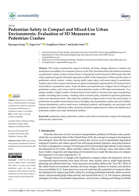 Pedestrian Safety in Compact and Mixed-Use Urban …