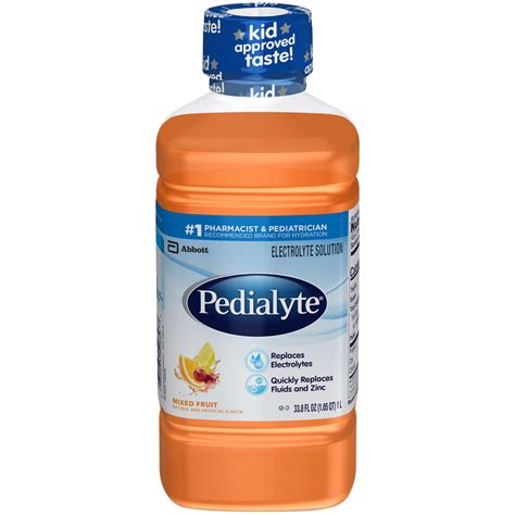 Pedialight. Pedialyte provides an optimal balance of electrolytes and sugar for fast rehydration in kids and adults. Has 2x the electrolytes and ½ the sugar of the leading sports drink*. Scientifically designed to work better than water for hydration. From the #1 doctor, pharmacist, nurse practitioner, and pediatrician recommended brand for hydration. 