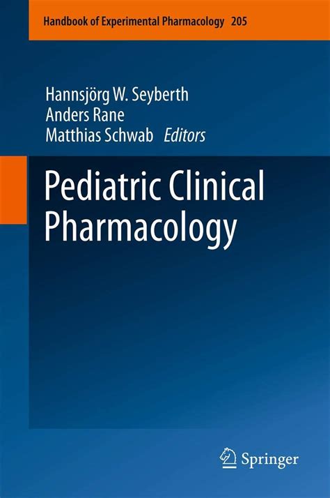 Download Pediatric Clinical Pharmacology By Hannsjrg W Seyberth