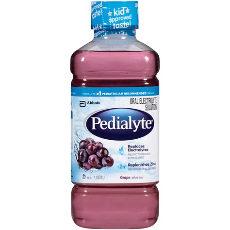 Pedilyte. Pedialyte Half Liter Grape / 16.9 fl oz (500 mL Bottle) / 12 ct: Retail: 67598: Pedialyte Half Liter Strawberry / 16.9 fl oz (500 mL Bottle) / 12 ct: Retail: Hospitals and institutions can order Abbott Nutrition products by calling 800-551-5838, Monday – Friday, 8:00 a.m. to 5:30 p.m. EST. 16.9 fl oz (500 mL) 