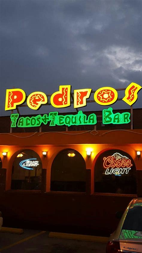 Pedros mexican. LEARN MORE. (337) 456-8800. 3323 Ambassador Caffery Parkway. Lafayette, LA 70506. Sun - Thurs: 11:00AM-10:00PM. Fri & Sat: 11:00AM-11:00PM. When the craving for Mexican hits, you can't ignore it - so visit Pedros Tacos & Tequila Bar in Lafayette for your favorite dishes. Takeout available! 