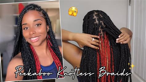 Peek A Boo Braids Red, It also creates a a fun two toned hairstyle that can  be worn for any occasion.
