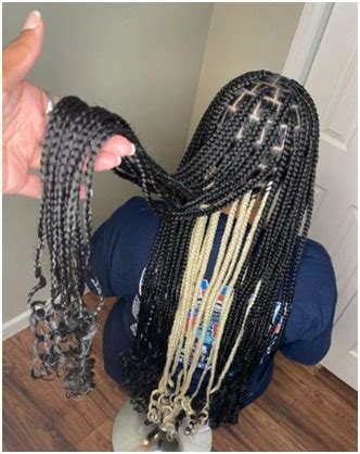 Peekaboo blonde braids. Peekaboo Braids With Beads Red. Very similar to the peekaboo braids with beads in the color green, getting the same look but with red peekaboo, braids will look super amazing. Source: Instagram @ samyaj_beautiqueandco. Red, as a color, is one that stands out. It is bright and beautiful and catches a person’s eye. 