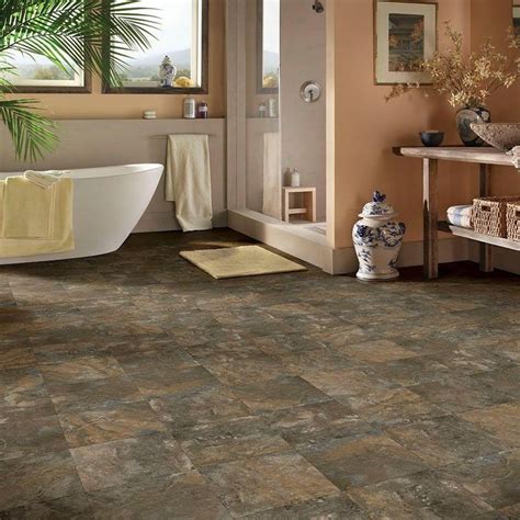 Features. Durable, low-maintenance, peel and stick stone tile. Simple, peel and stick installation eliminates the need for mortar or grout. No expensive tools necessary; cuts easily with shears or tinsnips. Each 5.9" x 23.6" x 0.125" tile covers approximately 1 sq. ft. Available in a variety of earth-tone options, complementing today's decor .... 
